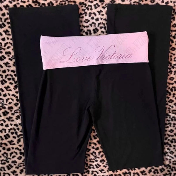 Hip Hop Women's Trousers Street Punk Rock Sexy Slim Chic Letter Print vintage Y2K Emo Girls Cute Harajuku Tight Bottoms Trousers