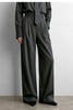 Minimalist Women Stripe Shirt Autumn Lapel Concealed Placket Loose Wide Leg Pants Casual Trousers Separate 12623109