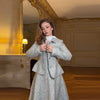 Women's Elegant Woolen Coat Dress Suit Chic Lapel Tweed Long Sleeve Slim Fit Office Set Autumn Winter Party Club Outfit