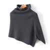 French Retro 100% Pure Wool Shawl Women's Autumn Winter High Neck Thick Warm Cover Knitted Scarf, One-Piece Cape