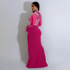 Women Long Sleeve Diamonds Rhinestones High Side Split Mermaid Midi Maxi Dress Even Sexy Party Dresses Vestidos