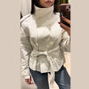 Spring Autumn Solid Women Short Windbreaker Stand Collar Long Sleeve Belt Single Breasted Female Coat Elegant Lady Outwear