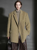 Herringbone Right Angled Shoulder Wool Blazer Coat Women, Ladies Autumn Winter Jacket