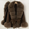 Fox Fur Coat Female Autumn Woolen Coat Winter Warm Real Fur Collar Wool Blend Jacket Women Warm Clothes for Women