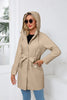 Spring Autumn Hooded Water-repellent Jacket with Belt Thin Casual Loose Trench Coat Women Windbreaker