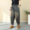 Artistic Retro Embroidered Jeans Women's Wear Spring Autumn Loose High Waist Elastic Denim pants Female Casual Trousers