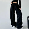 Harajuku Wide Leg Sweatpants Women Streetwear Baggy Oversize Gray Sports Pants Woman Drawstring Casual Joggers Trousers