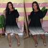 European and American Product, Oversized Women's Clothing, Casual Gradient Dress
