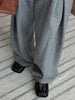 High Waist Brown Striped Pleated Long Thick Wool Wide Leg Pants Trousers Women Tide Autumn Winer 1DH7548