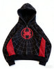 Gothic Dark Spider Print Hooded Cardigan Loose Sweater Jacket Women