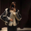 Street Faux Fur Panelled Women Short Coat Elegant O-neck Single Breasted Full Sleeve Female Outwear Winter Lady Jacket