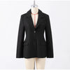Autumn Spring Solid Lapel Blazer Jacket For Women Long Sleeve Single Breasted Suit Coats Female Street Chic Outerwear