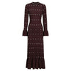 Spring And Autumn Elastic Knitted Round Neck Slim Fit Metal Sheet Long Sleeved Women's Dress