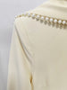 High Street Designer Party vestido Women's Flare Sleeve Scarf Pearls Beaded Maxi Long Dress