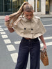 Women's Trench Cape Coat Vintage Double Breasted Short Trench Style Poncho Female Spring Woman Street Outerwear