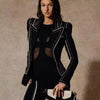 High Street Designer Jacket Women's Fringed Tassel Slim Fitting Blazer