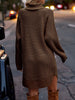 Women's Ribbed Knit Long Sleeve Dresses Autumn And Winter Texture Loose Sweater Dress Temperament Women's Vestidos