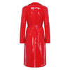 Women Wet Look PU Leather Long Trench Coat Blazer Lapel Open Front Long Sleeve Jacket Overcoat with Belt Streetwear Clubwear