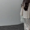 Sequined Tassel Oversized Shawl Tops Women Sexy Roud Neck Long Sleeve Shining Loose Fitting Capes Chic Ladies Partywear Clubwear