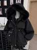 Spring Retro Faux Fur Coats Women 2000s American Vintage Jackets Harajuku Gotihc Punk Clothing Jean Parkas Female Outwear