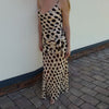 Women Chic Vacation Outfits Leopard Print Sheer Chiffon Shirt Casual Turn-down Collar Mini Dress & Detachable Scarf