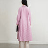 Pleated Lapel Collar Autumn Winter Thickened Pleated Women's Trench Coat Chic Loose Single Breasted Cotton Jacket