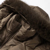 Warm Fur Collar Elastic Waist Hooded Coat Women's Elegant Waist-cinching Zippers Long Cotton Coats Winter Lady Outwear