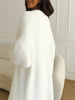 white Long Cardigan for women winter clothes Knitted fluffy long sleeve Cashmere sweater coat clotkorean style warm vintage
