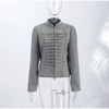 Frog Button Napoleon Short Jacket For Women Spring Stand Collar Cropped Coats Long Sleeve Street Outerwear