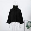Stand Collar Woolen Bomber Jacket Women Chic Spring Autumn Long Sleeve Pocket Trench Coats Street Zipper Outerwear
