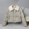 Women's Down Cotton Jacket Korean Thick Lapel Ladies Winter Parka Coat Loose Lambswool Sense of Design Female Outerwear