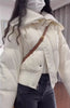 Autumn Winter Women Fake Two Pieces Padded Jacket Turn-down Collar Crop Down Jacket Korean Thick Parkas Outwears Designer