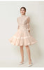 French Elegant Lace Splicing Waist Lantern Sleeve Dress Vintage High Collar Princess Dress Organza Cocktail Women's Wear