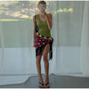 Women Chic Vacation Outfits Leopard Print Sheer Chiffon Shirt Casual Turn-down Collar Mini Dress & Detachable Scarf
