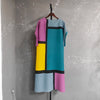 Round Neck Pleated Dress For Women Color Block Long Sleeves Loose A-line Dresses Printed Female Clothing Tide 2YA946