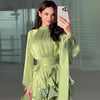 early autumn turtleneck full sleeves shinny ruffles pullover Arabic styles floor length vacation dress female vestido