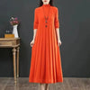 Autumn/Winter Women Knitted Dress Solid Loose Pullover Half High Collar Long Knitted Sweater Dress Female High-Quality