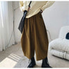 Women Carrot Pants Elastic Waist Loose Casual Solid Pocket Japanese Vintage Trousers Female Mom Wide Leg Pants Clothes