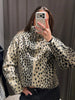 Retro Spotted Fur Short Skirts Sets Women Chic Full Sleeves Jacket Zipper Half Body Skirt Faux Fur Loose Suits Daily Wear Lady