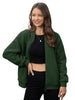 Womens Teddy Fleece Jacket Full Zip Thermal Lined Fuzzy Coat with Inner Pockets Warm Antistatic Winter Outerwear