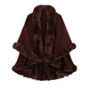 Winter Thicken Mink Wool Full Trims Faux Fur Cape for Women Hooded Loose Fleece Cloak Coat Party Wraps Warm Cape