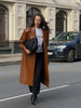 Brown Crocodile Embossed Faux Leather Trench Coat Lapel Single Breasted Straight Front Pockets Autumn Winter Fit Jacket
