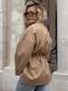 Autumn Vintage Jacket Femme Winter Street Casual Long Sleeve High Waist Cardigan Workwear Retro Coat Winter