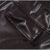 Street Waist Cinching Leather Jacket Women Loose Solid Stand Collar Zipper Pocket Jackets Spring Lady Outwear