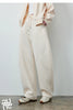 Women's Lazy Academy Soft American Curved Leg Trousers Autumn Paneled Design Pear Figure Shaping Pants