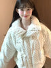 Sweet Polka Dot Parkas Women Winter Loose Casual Thicken Button Patchwork Puffy Coats Korean Fur Collar Female Outwear