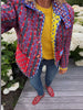 Retro Reversible Quilted Padded Jacket Women Color Block Print Pocket Button Coat Autumn Winter Lady Outerwear