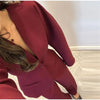 Elegant V-neck Blazers Coat Pants Set Women Solid Single Button Suit Coats Straight Long Trousers Spring Office Lady Outfit