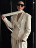 Elegant Suit jacket Female Patchwork V-Neck Lace-Up Commute Long Sleeve Autumn Coat For Women Bandage Suit