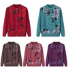 Autumn Winter Women Knitted Sweater Cardigan Jacket Print Long-Sleeve Warm Sweaters Coat Female Knit Top Mother Clothes